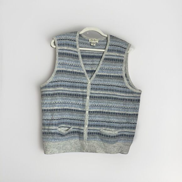 Eddie Bauer Women’s SZ XXL Button Cardigan Vest 100% Lambswool Outdoor Hiking - Picture 1 of 3